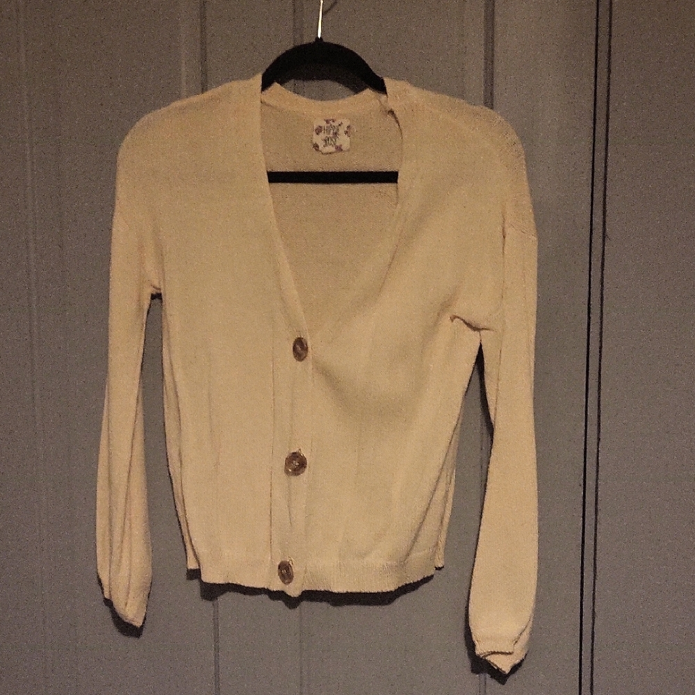 Hippie Rose Cream Cardigan with Buttons
